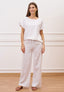 Pantalone con coulisse in misto lino - BIANCO