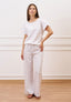 Pantalone con coulisse in misto lino - BIANCO
