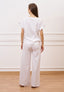 Pantalone con coulisse in misto lino - BIANCO