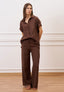 Pantalone ampio in viscosa - MARRONE
