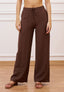 Pantalone ampio in viscosa - MARRONE