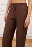 Pantalone ampio in viscosa - MARRONE