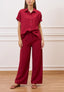 Pantalone ampio in viscosa - BORDEAUX