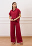 Pantalone ampio in viscosa - BORDEAUX
