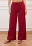 Pantalone ampio in viscosa - BORDEAUX