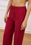 Pantalone ampio in viscosa - BORDEAUX