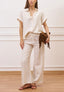 Pantalone ampio in viscosa - BEIGE