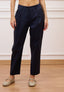 Pantalone in popeline con pince - BLU