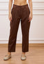 Pantalone in popeline con pince - CAMMELLO