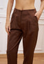 Pantalone in popeline con pince - CAMMELLO