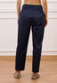 Pantalone in popeline con pince - BLU