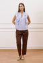 Pantalone in popeline con pince - CAMMELLO