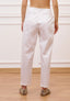 Pantalone in popeline con pince - BIANCO