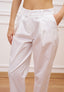 Pantalone in popeline con pince - BIANCO