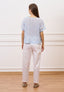 Pantalone in popeline con pince - BIANCO