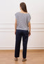 Pantalone in popeline con pince - BLU