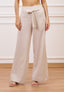 Pantalone in misto lino con fusciacca - AVORIO