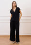 Pantalone fluido in viscosa - NERO