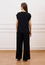 Pantalone fluido in viscosa - NERO