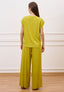 Pantalone fluido in viscosa - VERDE ACIDO