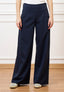 Pantalone palazzo zip sul fianco - BLU
