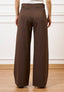 Pantalone palazzo zip sul fianco - MARRONE