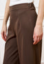 Pantalone palazzo zip sul fianco - MARRONE