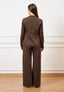 Pantalone palazzo zip sul fianco - MARRONE