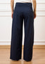 Pantalone palazzo zip sul fianco - BLU
