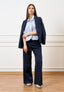 Pantalone palazzo zip sul fianco - BLU