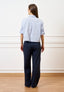 Pantalone palazzo zip sul fianco - BLU