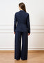Pantalone palazzo zip sul fianco - BLU