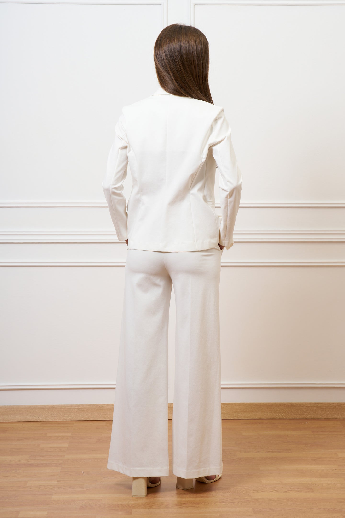 Pantalone a palazzo in punto milano - AVORIO