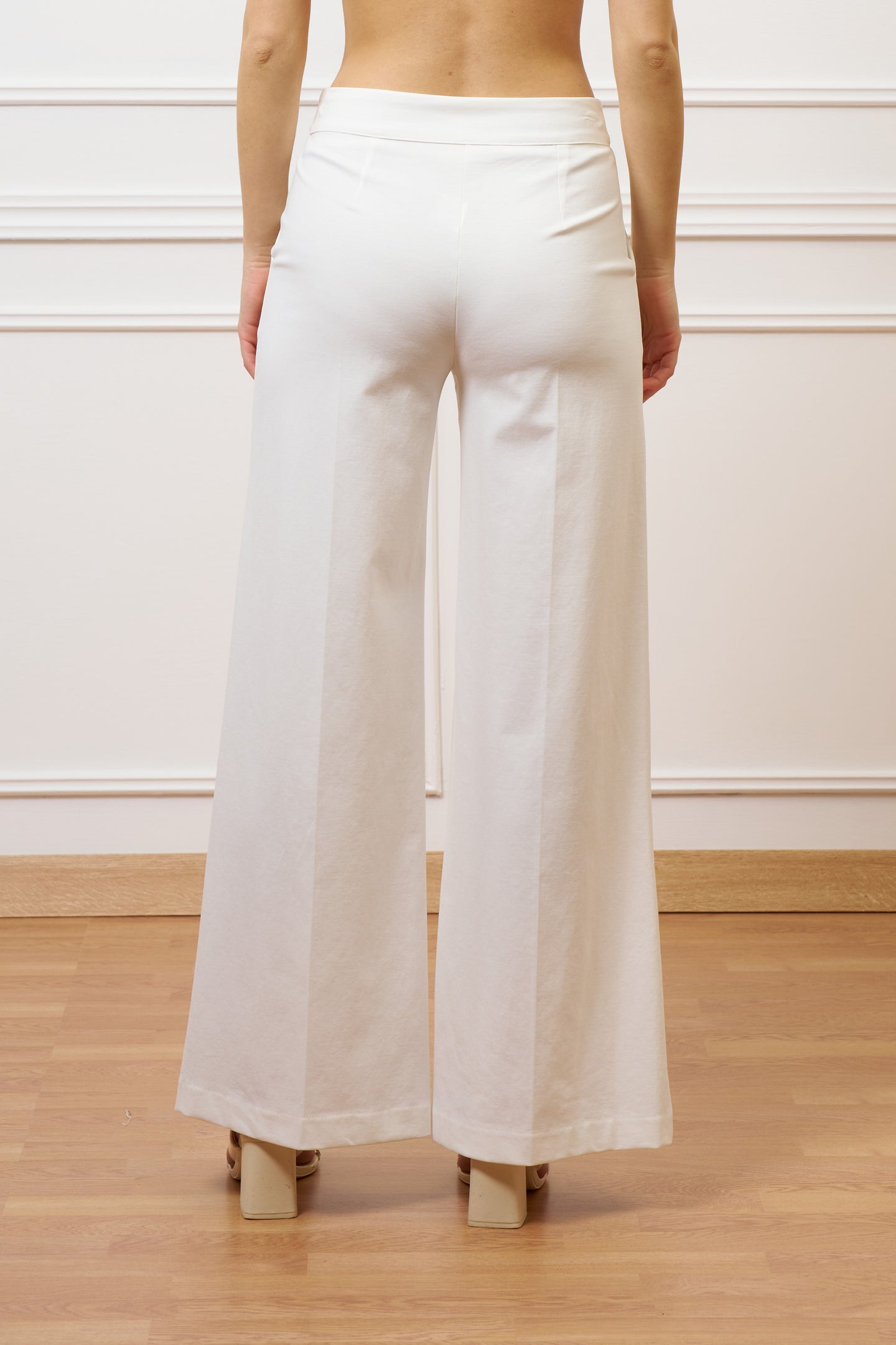 Pantalone a palazzo in punto milano - AVORIO