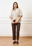 Pantalone slim alla caviglia - MARRONE