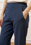 Pantalone dritto con risvolto - BLU