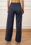 Pantalone palazzo con elastico sul retro - BLU