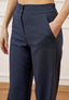 Pantalone palazzo con elastico sul retro - BLU