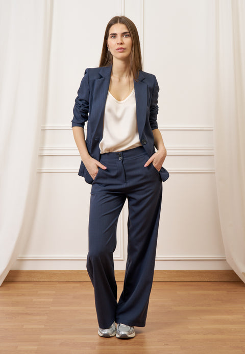 Pantalone palazzo con elastico sul retro