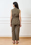 Pantalone con tasche applicate - MILITARE