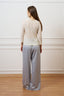 Pantalone ampio con lurex - CELESTE