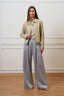 Pantalone ampio con lurex - CELESTE