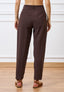 Pantalone cavallo sceso con pince - MARRONE