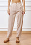 Pantalone cavallo sceso con pince - BEIGE