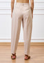Pantalone cavallo sceso con pince - BEIGE