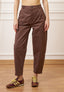 Pantalone balloon con pinces - MARRONE