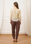 Pantalone balloon con pinces - MARRONE