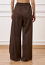 Pantalone ampio in lino e viscosa - MARRONE