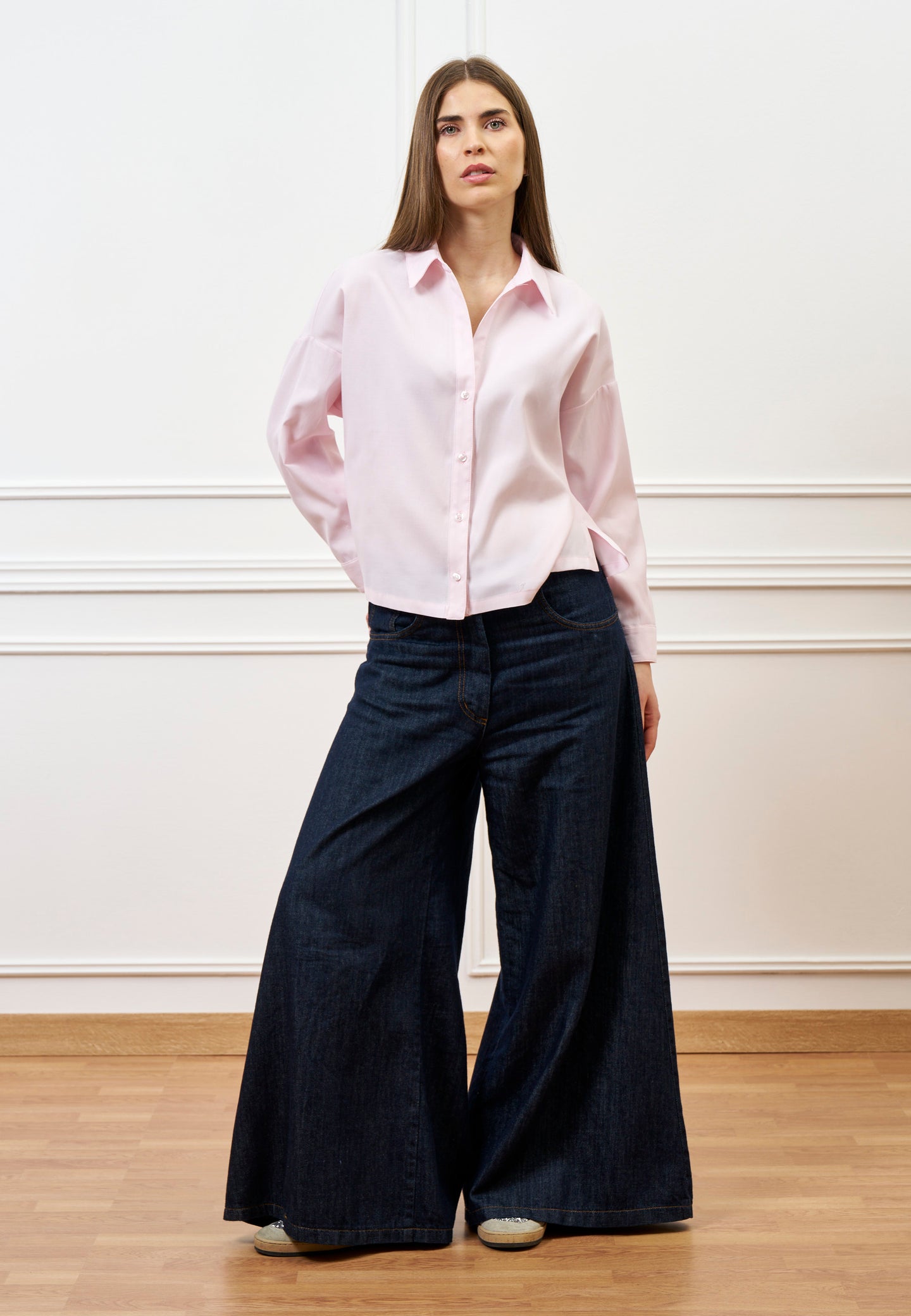 Pantalone gamba ampia - BLU