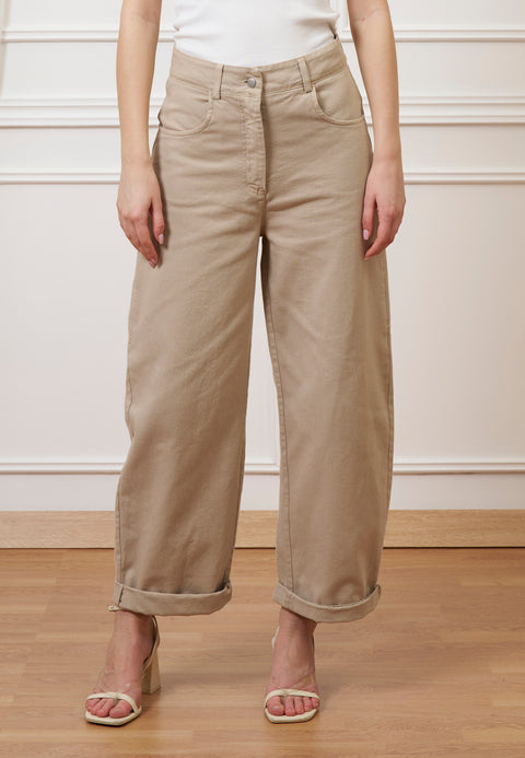 Pantalone con tasconi retro - BEIGE